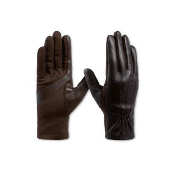 Isotoner Signature Women s Stretch Leather Touchscreen Gloves Black S/M - Picture 2 of 2